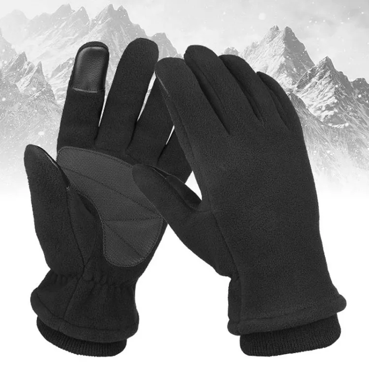 1pair Rocker Fleece Winter Warm Anti-Slip Gloves Outdoor Riding Sports Gloves, Size: XS(Red)