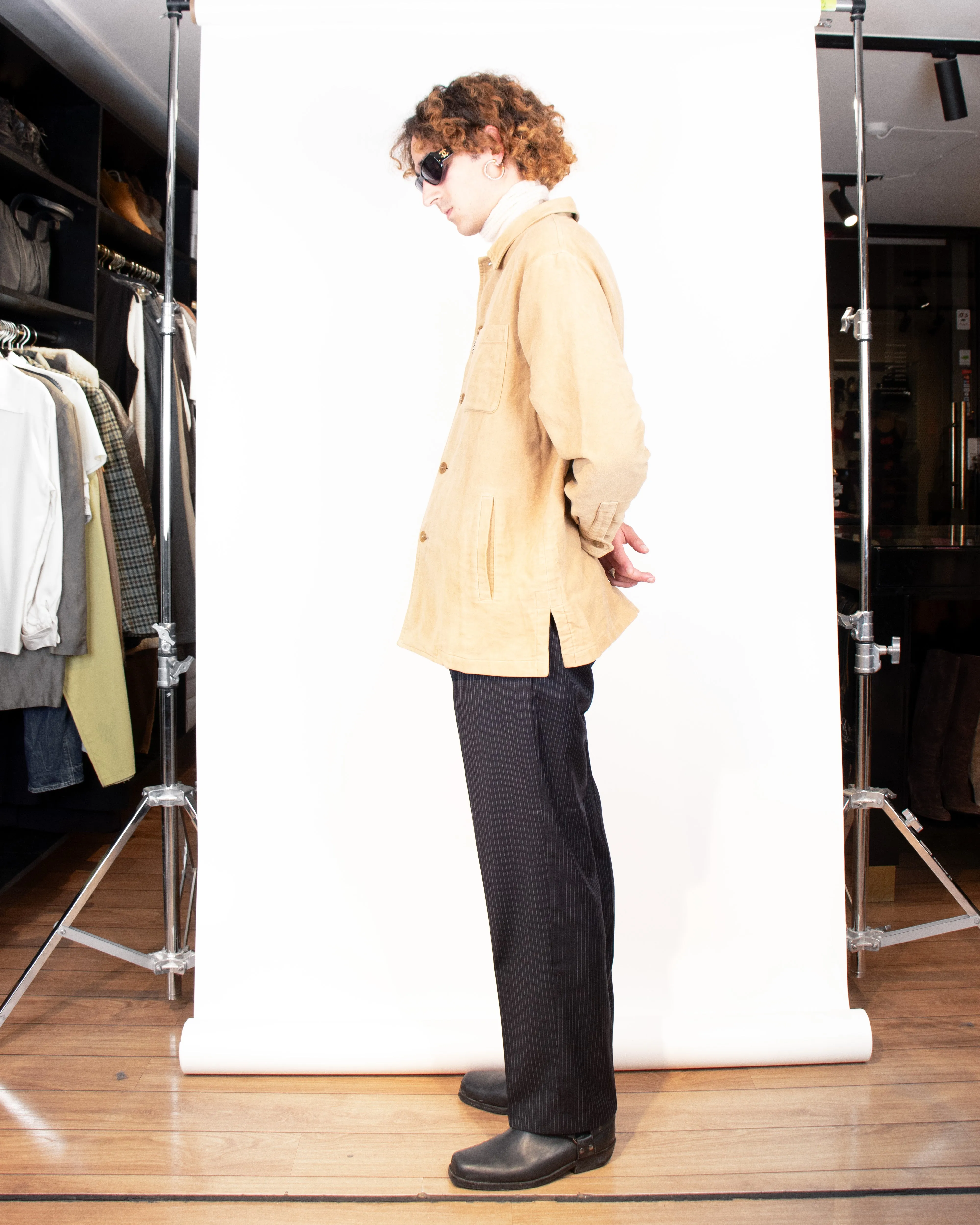 2000s Burberry Beige Velvet Jacket M/L