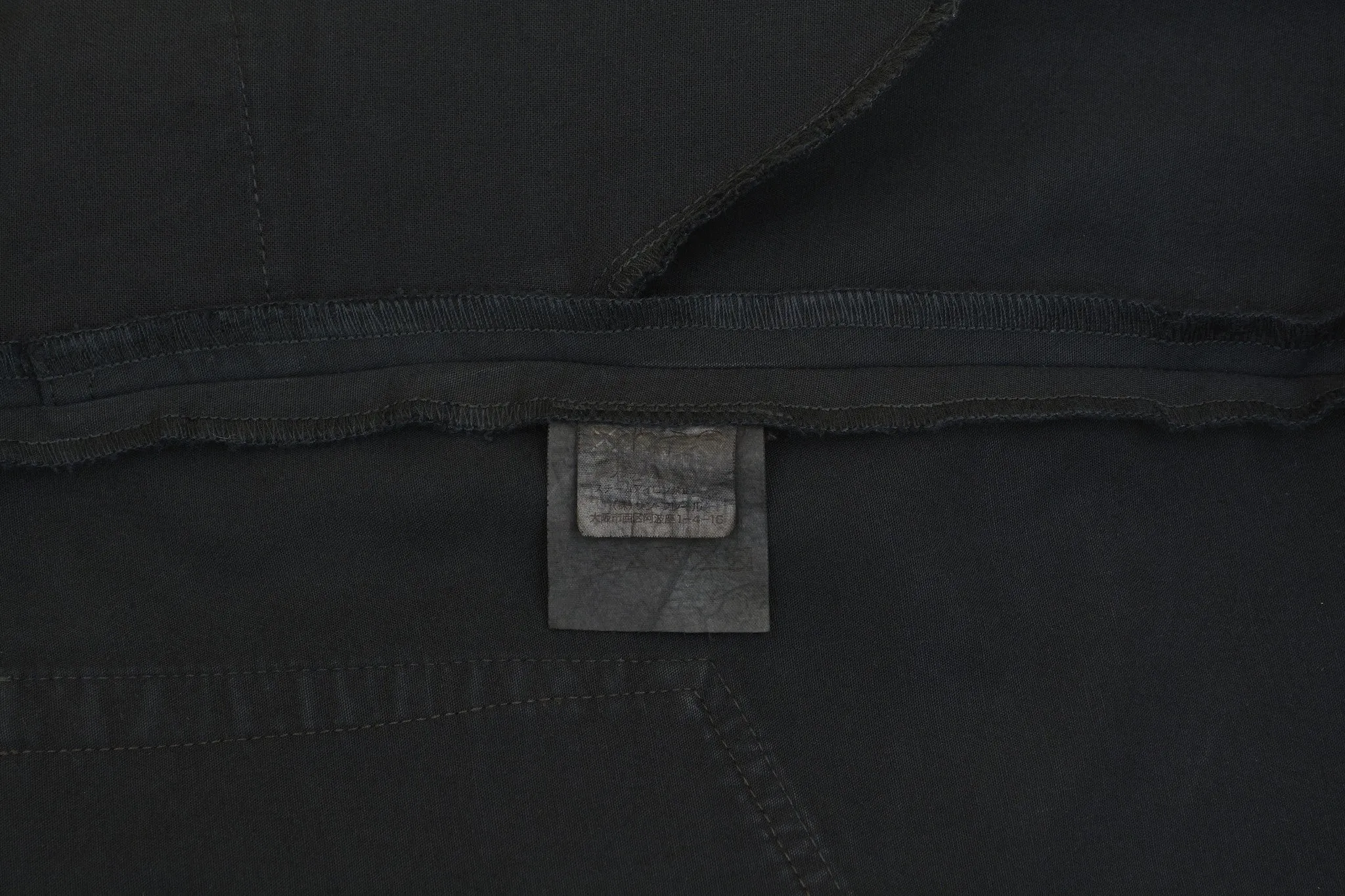 2002 Black Double Cotton Jeans with Deconstructed Zip Waistband