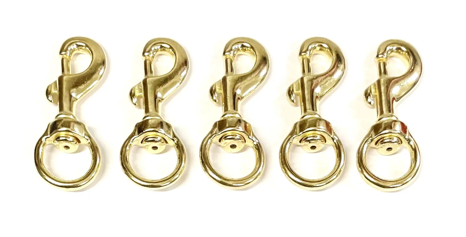 20mm Solid Brass Swivel Trigger Clip Hook Round Eye Heavy Duty For Dog Leads