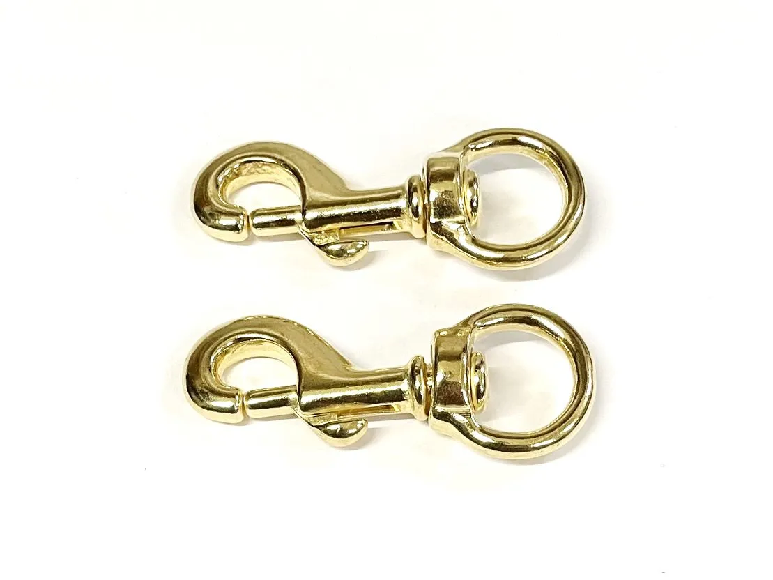 20mm Solid Brass Swivel Trigger Clip Hook Round Eye Heavy Duty For Dog Leads