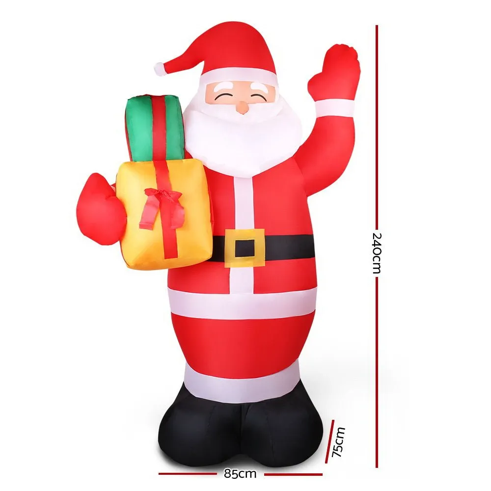 2.4M Christmas Inflatables Santa Xmas Light Decor LED Airpower