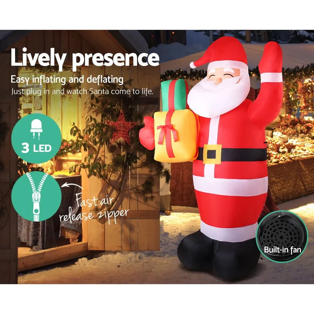 2.4M Christmas Inflatables Santa Xmas Light Decor LED Airpower