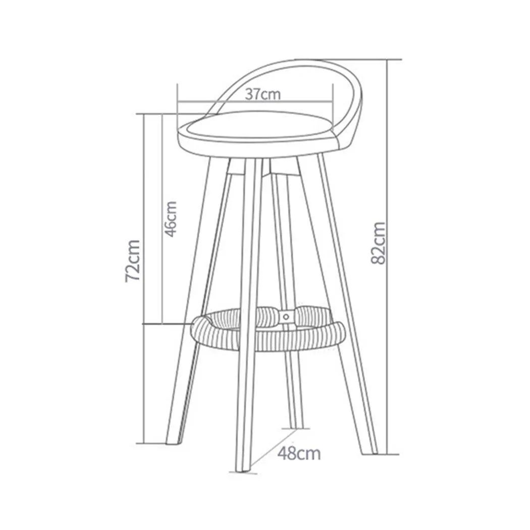 2x Levede Leather Swivel Bar Stool Kitchen Stool Dining Chair Barstools Cream