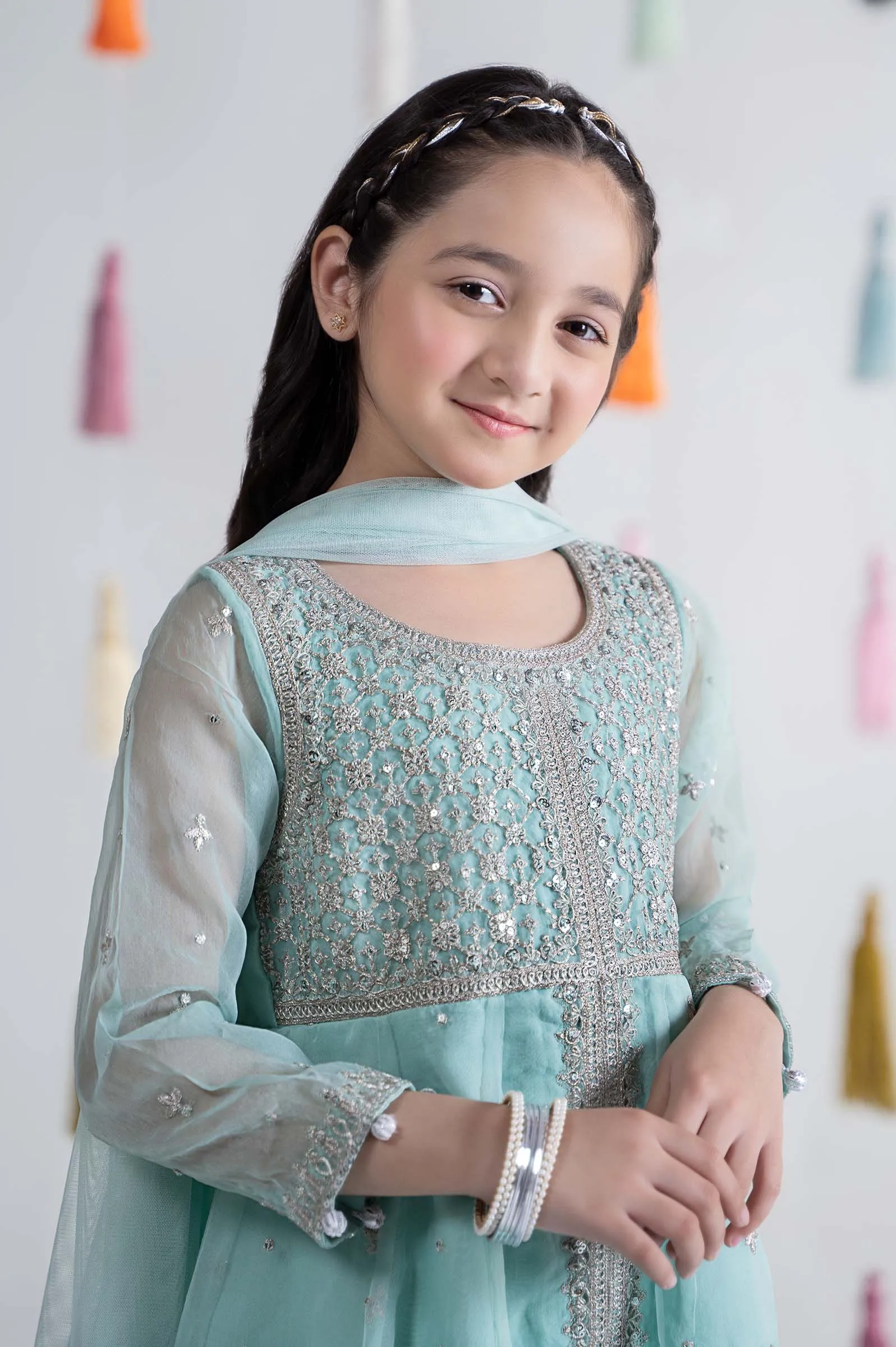 3 Piece Embroidered Organza Suit | MKS-EA24-32