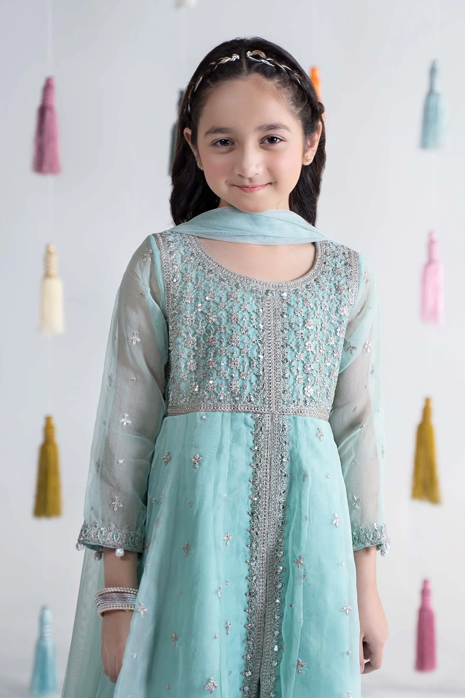 3 Piece Embroidered Organza Suit | MKS-EA24-32