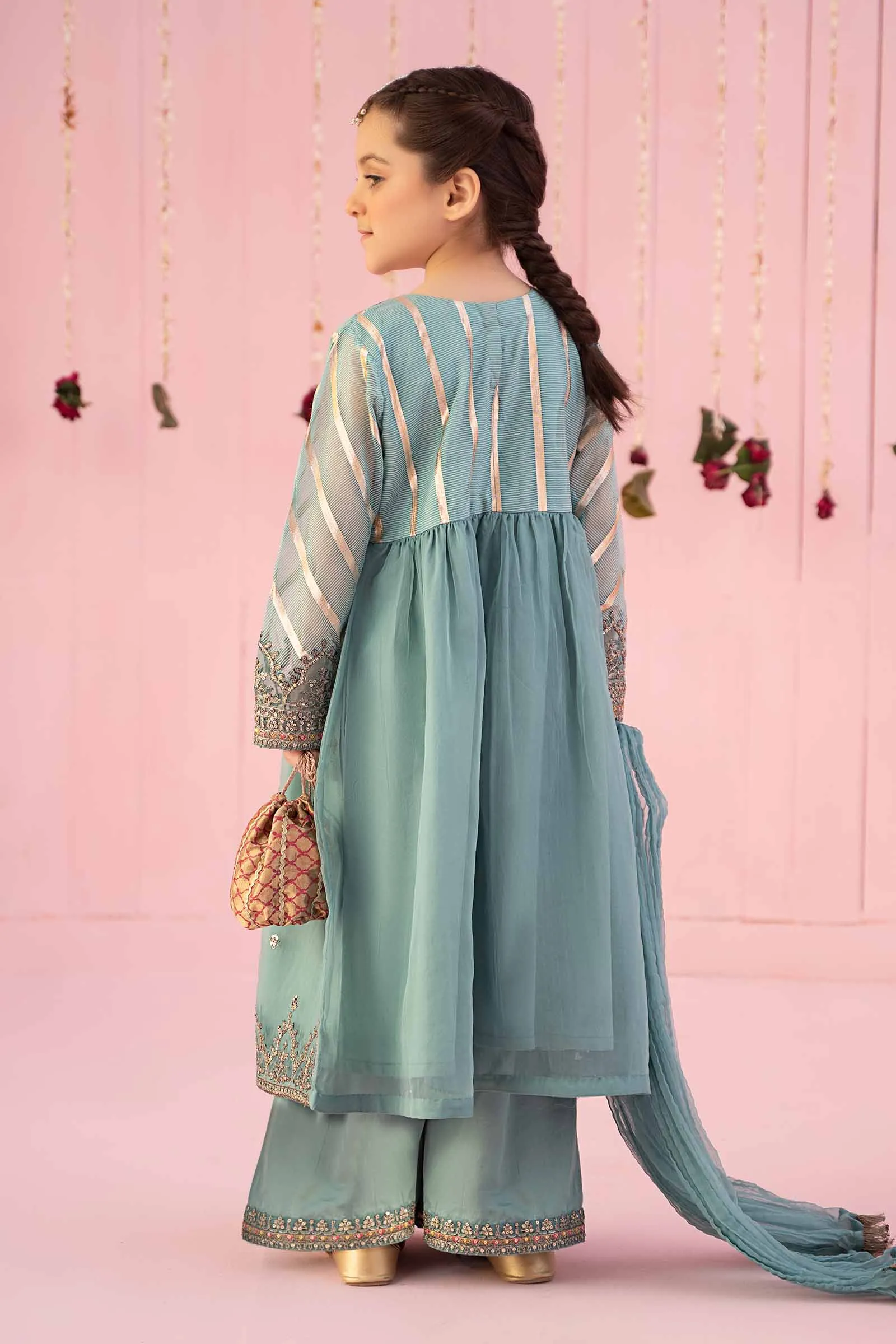 3 Piece Embroidered Organza Suit | MKS-EF24-27