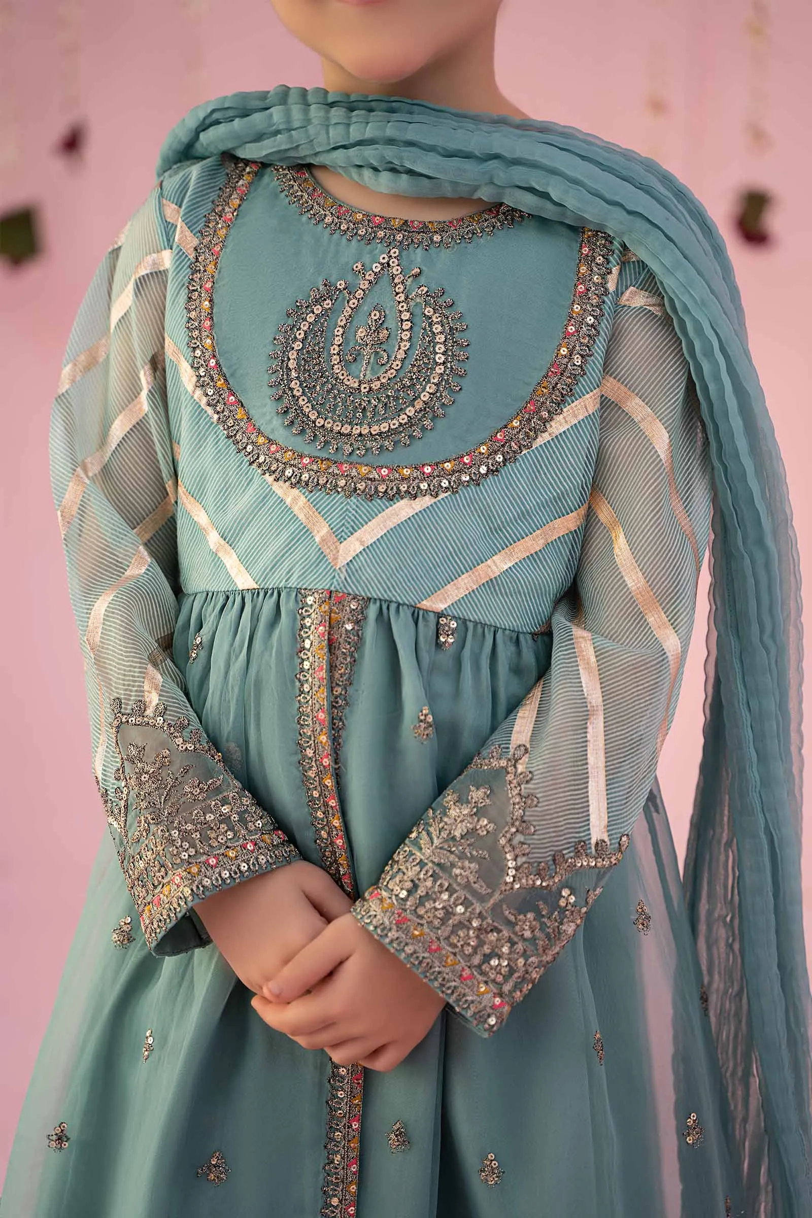 3 Piece Embroidered Organza Suit | MKS-EF24-27