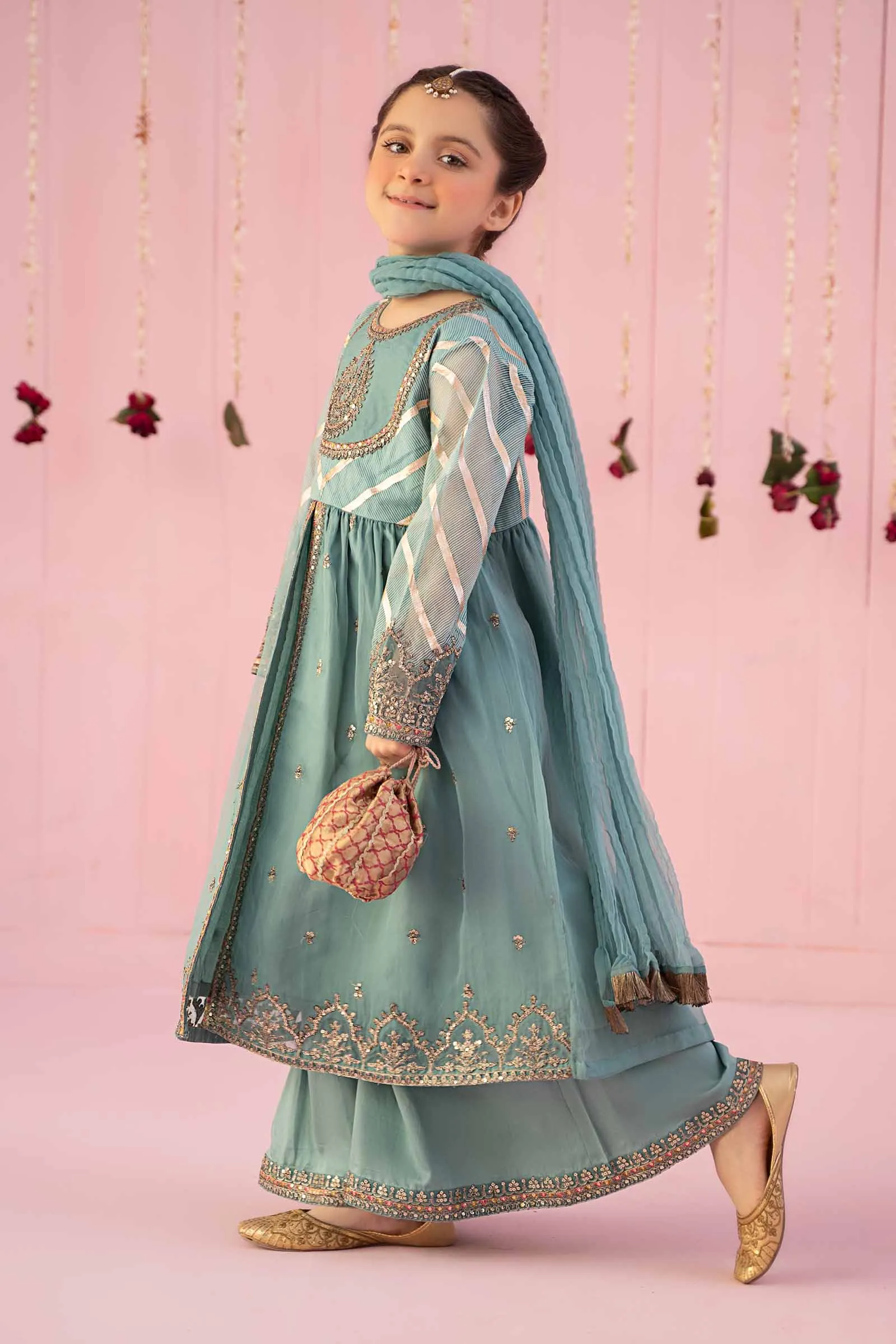 3 Piece Embroidered Organza Suit | MKS-EF24-27