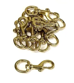 32mm Solid Brass Swivel Trigger Clip Hook Round Eye Heavy Duty For Dog Leads