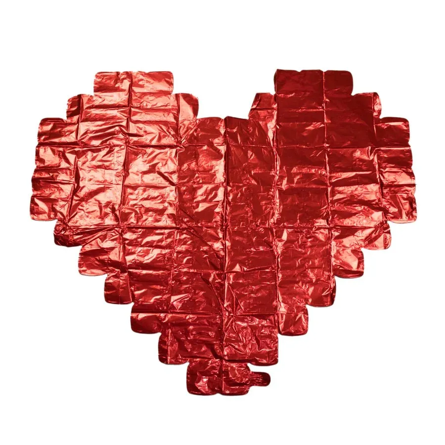 41"X36" Metallic Red Extra Large Heart Mylar Foil Balloon