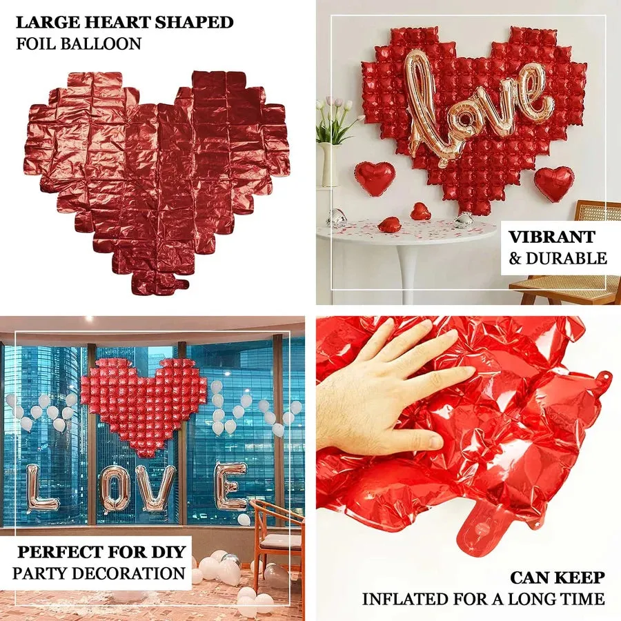 41"X36" Metallic Red Extra Large Heart Mylar Foil Balloon