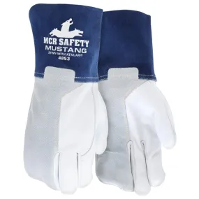 4853L MCR Safety Gloves for Glory Welding Gloves, Large, Leather, White