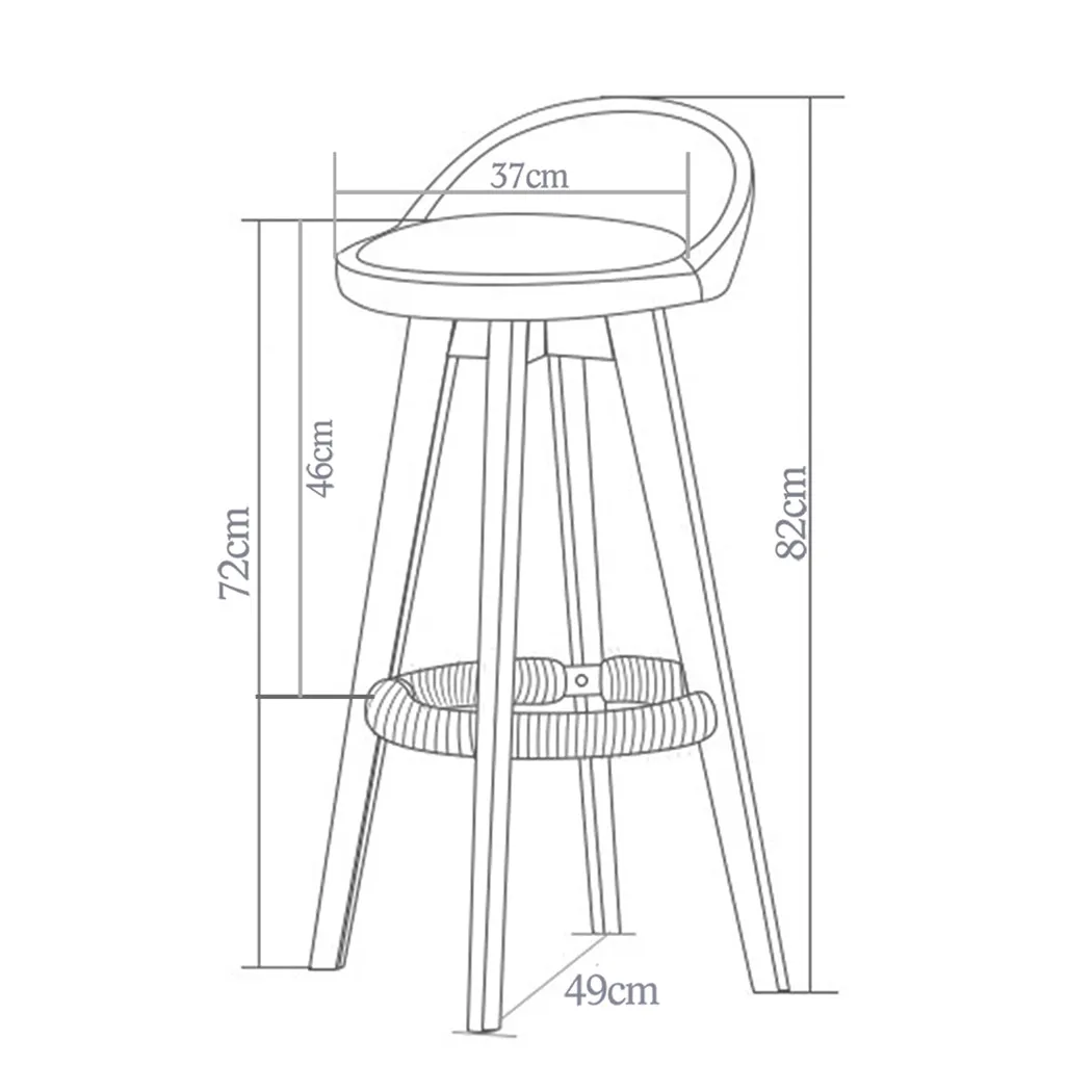 4x Levede Leather Swivel Bar Stool Kitchen Stool Dining Chair Barstools Cream