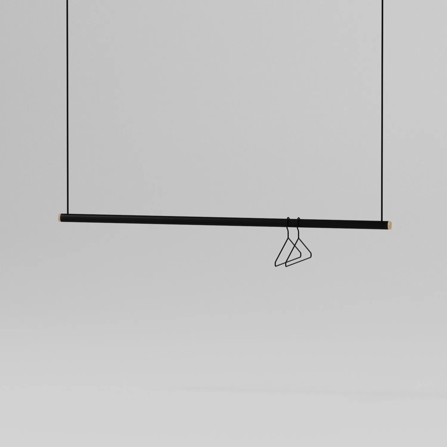 50" Hanging Clothes Rack with Metal Rail