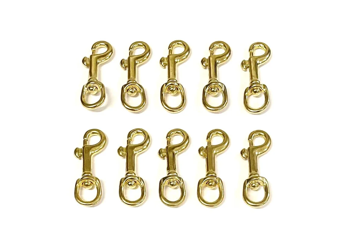 6mm Solid Brass Swivel Trigger Clip Hook Round Eye Heavy Duty For Dog Leads