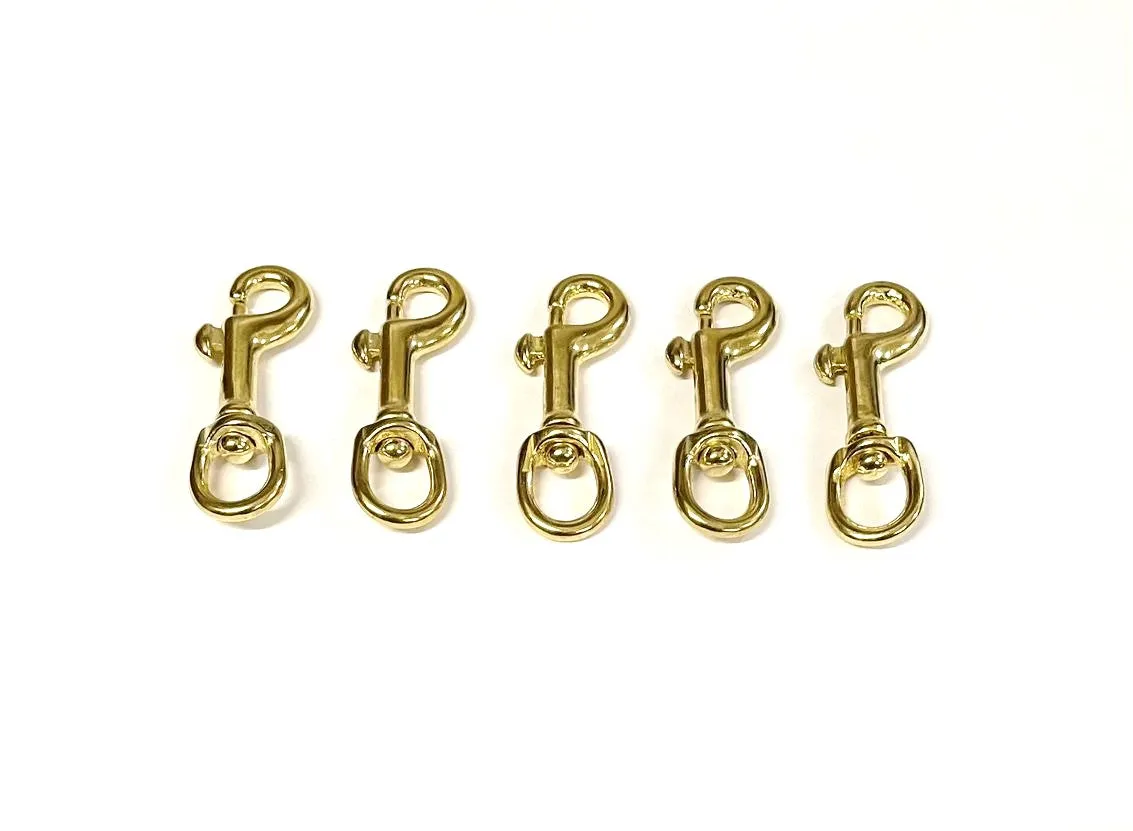 6mm Solid Brass Swivel Trigger Clip Hook Round Eye Heavy Duty For Dog Leads