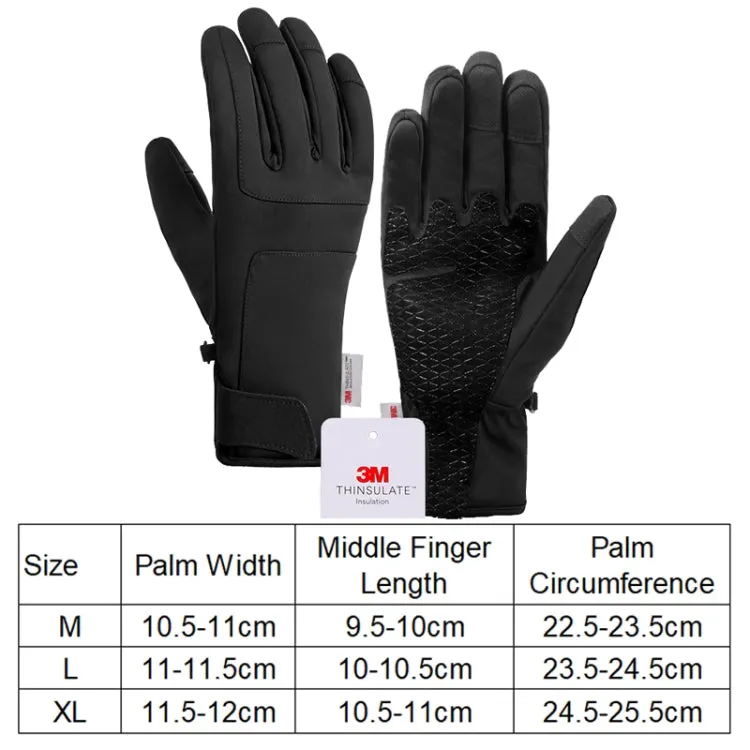 A030 Winter Skiing Glove Riding Sports Touch Screen Keep Warm Gloves, Size: M(Black)