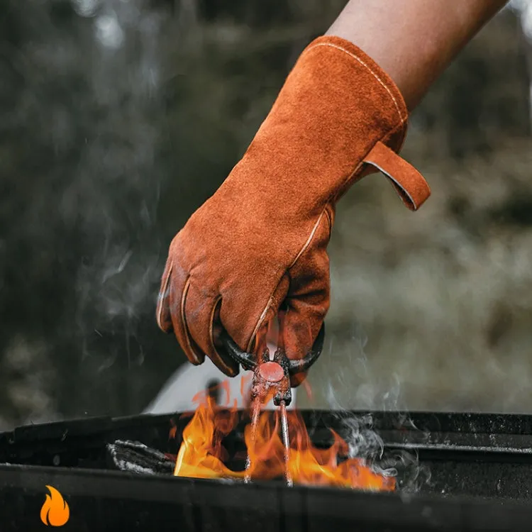 A2416 Cowhide High Temperature Resistant Welding Flame Retardant Anti-slip Insulation Gloves