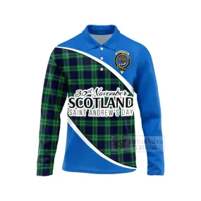 Abercrombie Family Crest Tartan Long Sleeve Polo Shirt Celebrate Saint Andrew's Day in Style