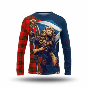 Adair Tartan Family Crest Long Sleeve T-Shirt with Scottish Majestic Lion