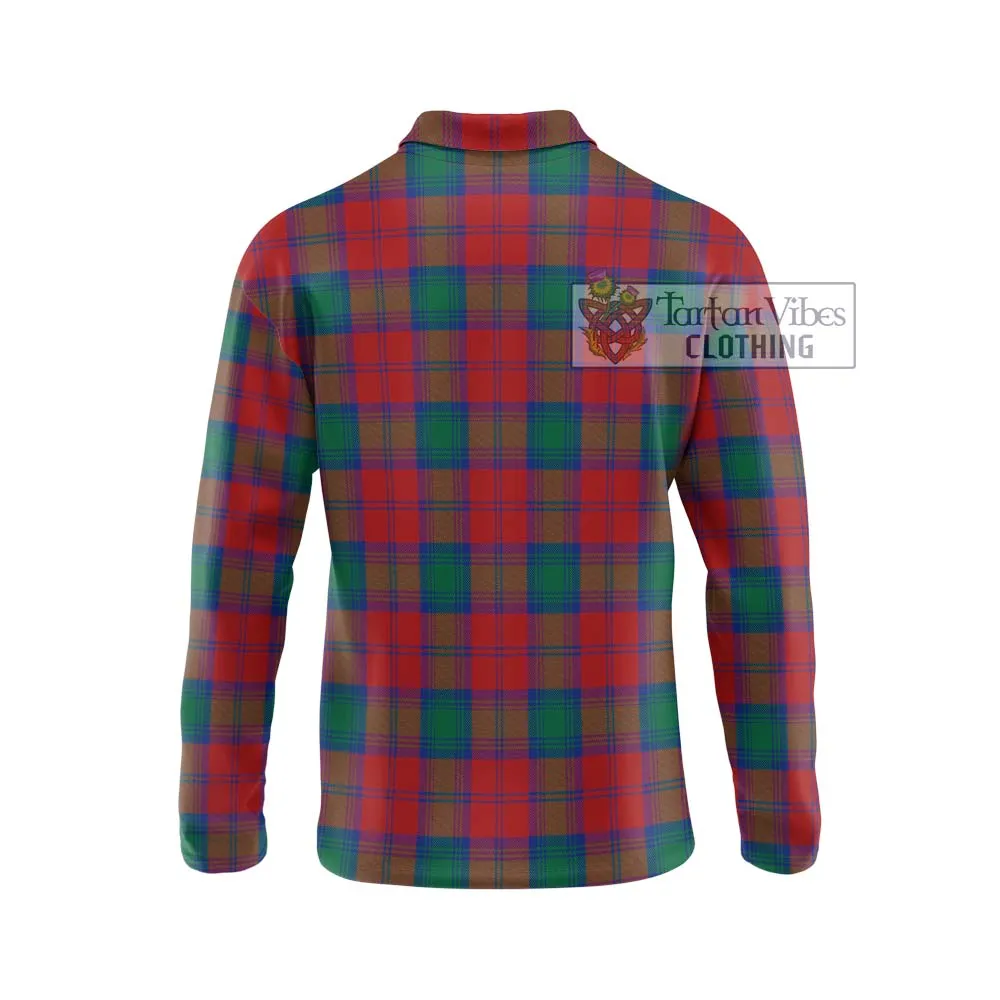 Affleck Tartan Long Sleeve Polo Shirt with Family Crest DNA In Me Style