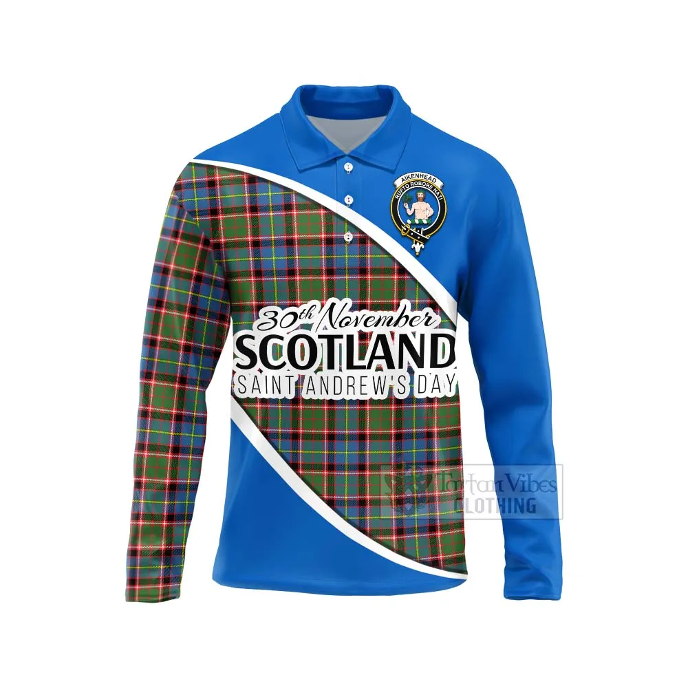 Aikenhead Family Crest Tartan Long Sleeve Polo Shirt Celebrate Saint Andrew's Day in Style