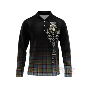 Aikenhead Tartan Long Sleeve Polo Shirt Featuring Alba Gu Brath Family Crest Celtic Inspired