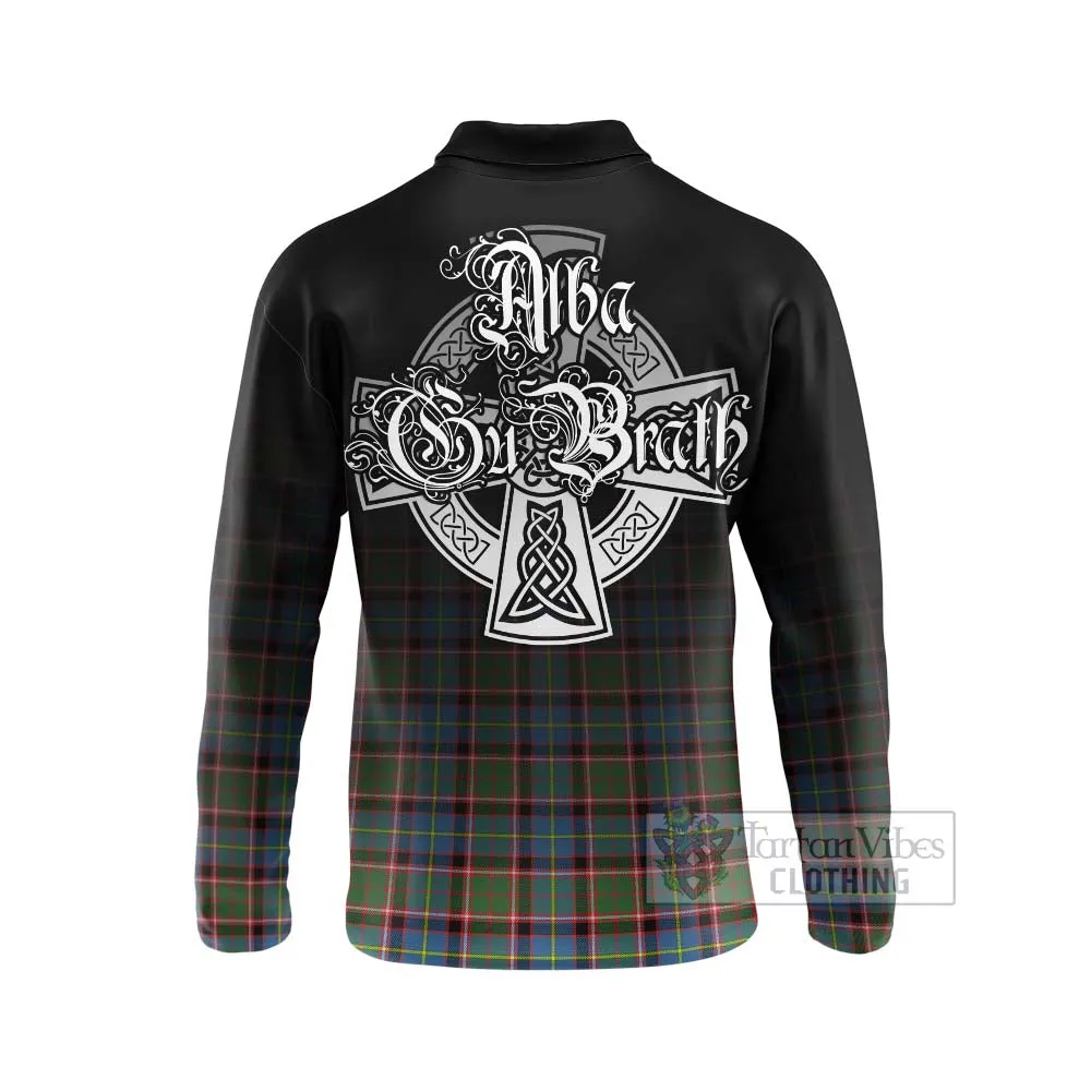 Aikenhead Tartan Long Sleeve Polo Shirt Featuring Alba Gu Brath Family Crest Celtic Inspired