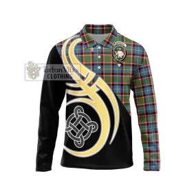 Aikenhead Tartan Long Sleeve Polo Shirt with Family Crest and Celtic Symbol Style