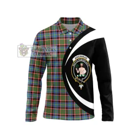 Aikenhead Tartan Long Sleeve Polo Shirt with Family Crest Circle Style