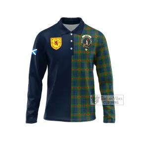 Aiton Tartan Long Sleeve Polo Shirt Alba with Scottish Lion Royal Arm Half Style