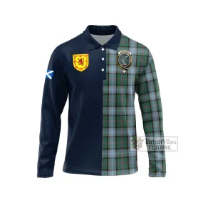 Alexander of Menstry Hunting Tartan Long Sleeve Polo Shirt Alba with Scottish Lion Royal Arm Half Style