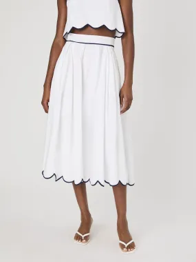 Alexis Cotton Scallop Midi Skirt