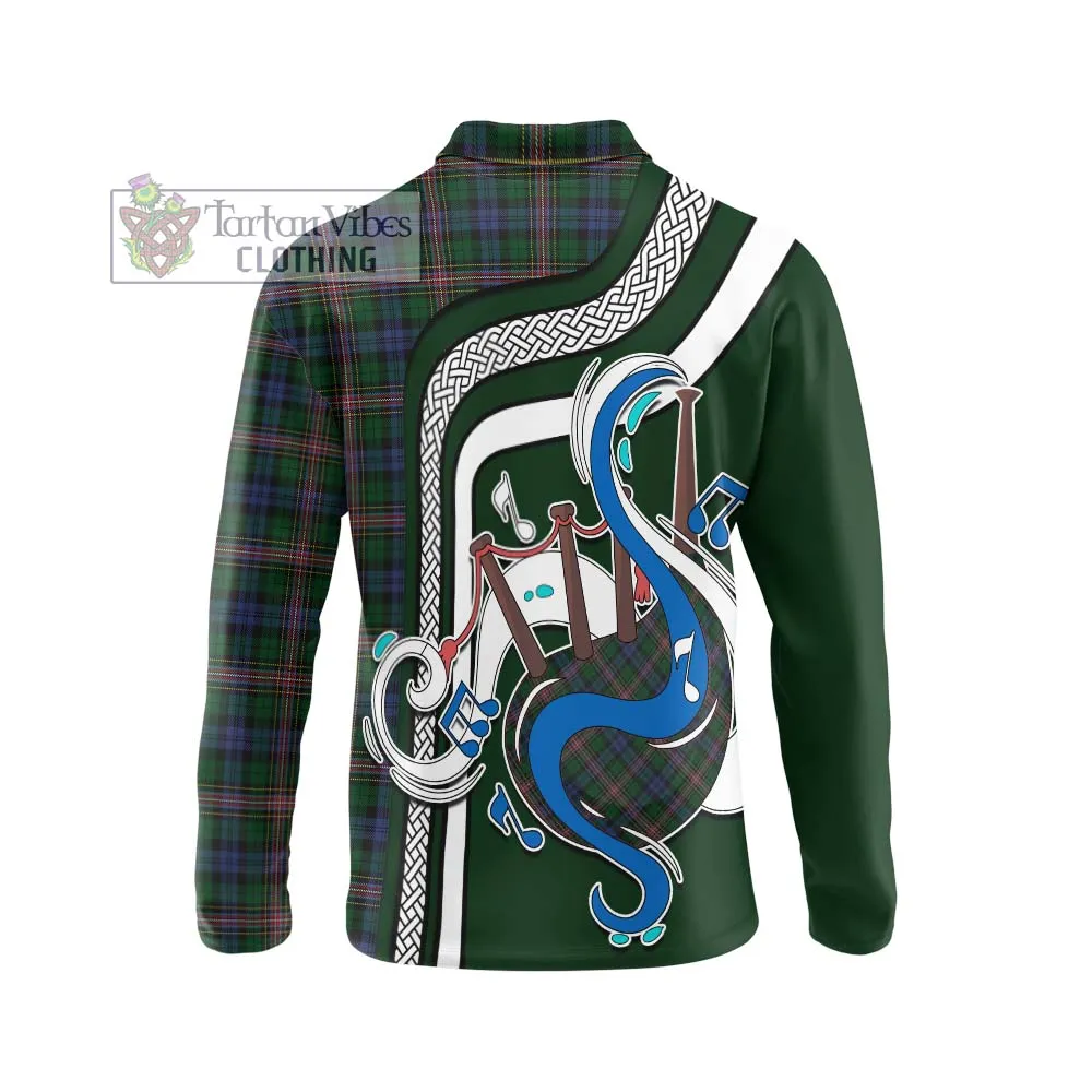 Allison Tartan Long Sleeve Polo Shirt with Epic Bagpipe Style