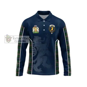 Allison Tartan Long Sleeve Polo Shirt with Family Crest and Lion Rampant Vibes Sport Style