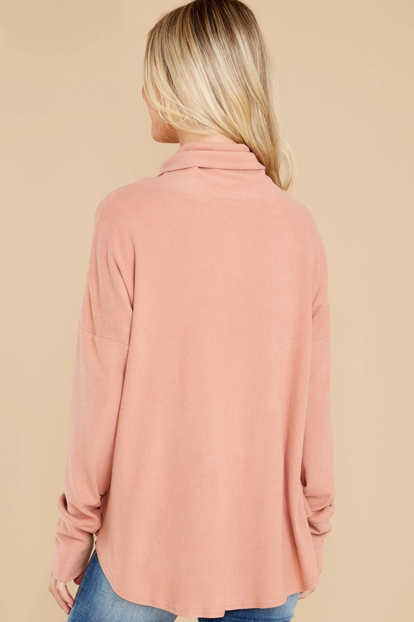 Always Stunning Blush Turtleneck Sweater