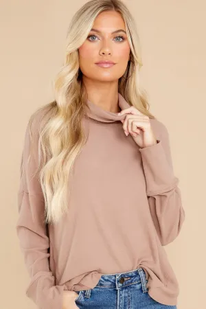 Always Stunning Taupe Turtleneck Sweater