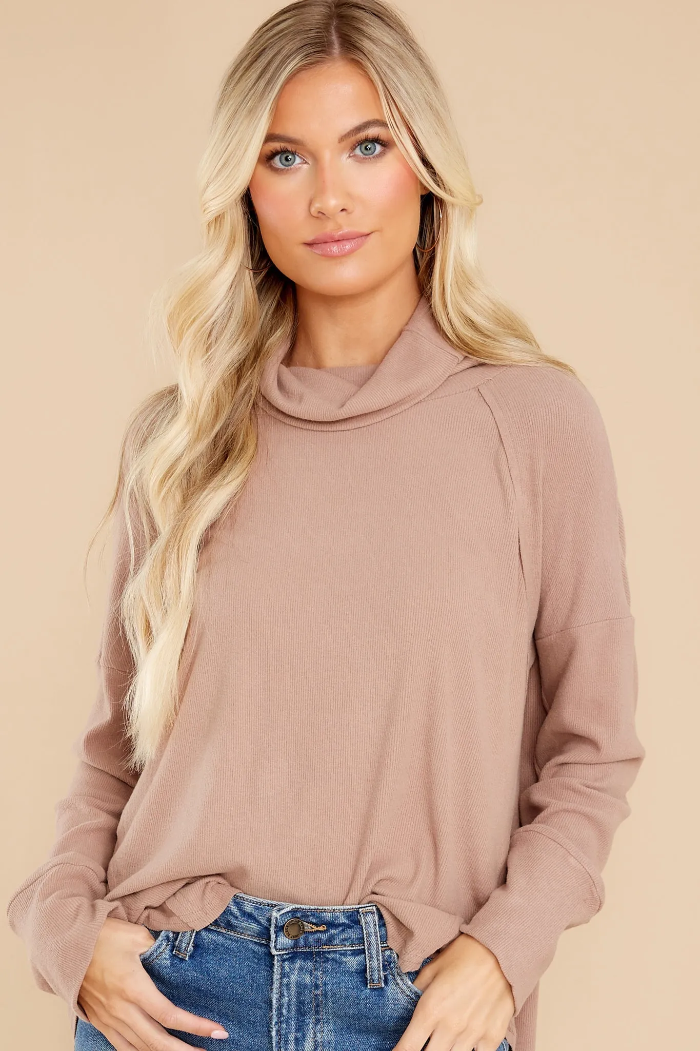 Always Stunning Taupe Turtleneck Sweater