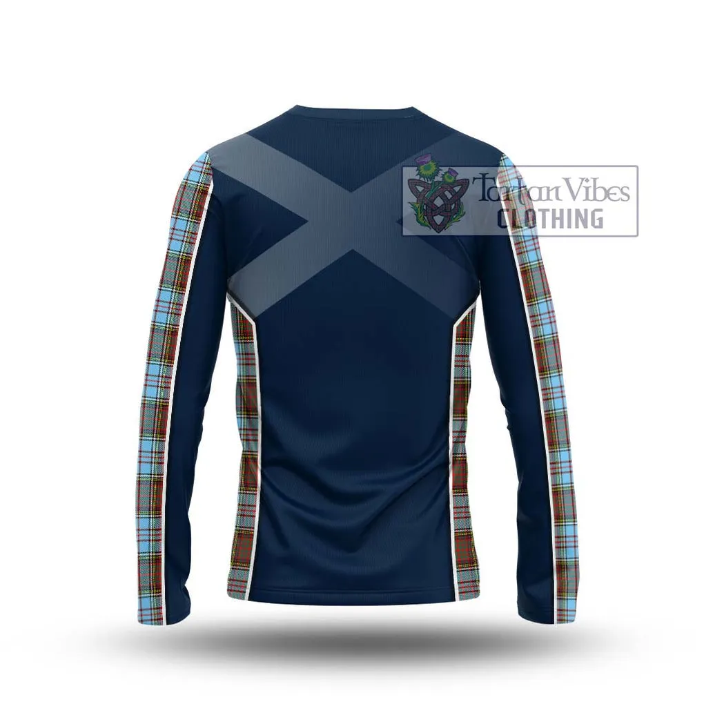 Anderson Ancient Tartan Long Sleeve T-Shirt with Family Crest and Lion Rampant Vibes Sport Style