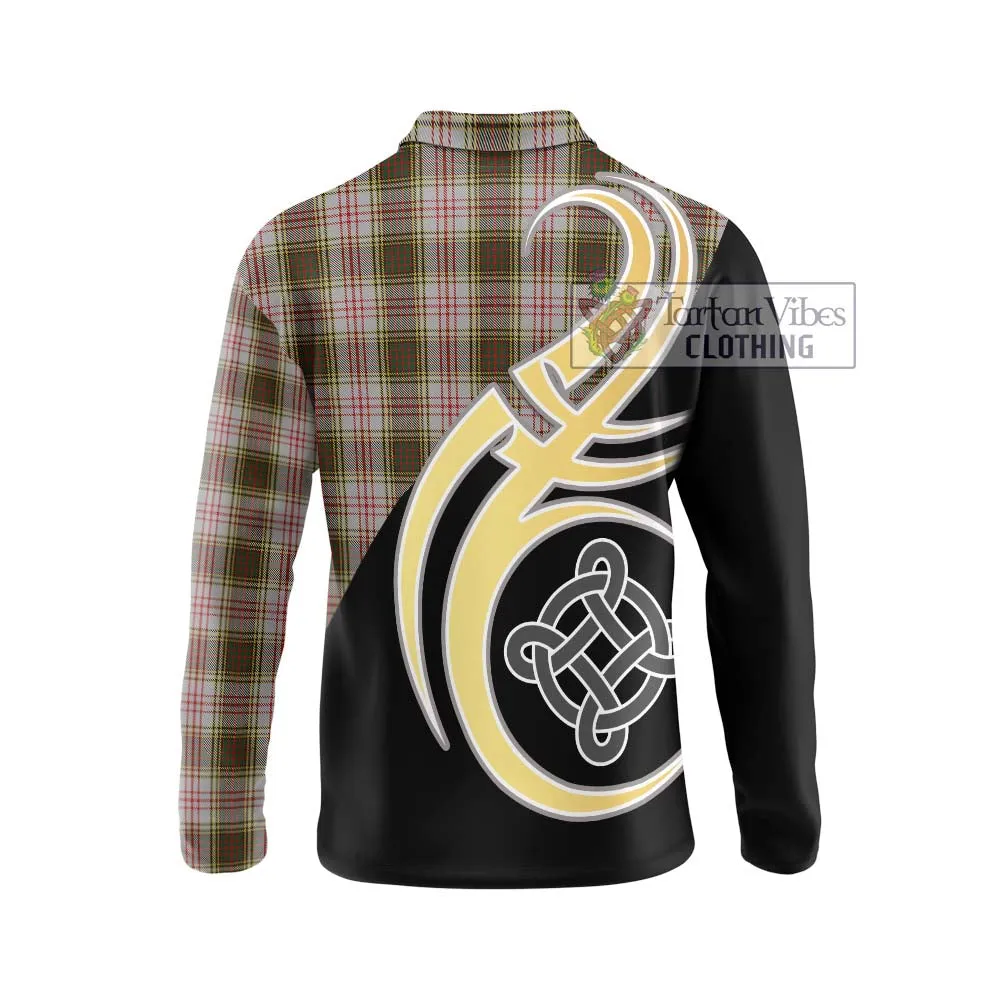 Anderson Dress Tartan Long Sleeve Polo Shirt with Family Crest and Celtic Symbol Style