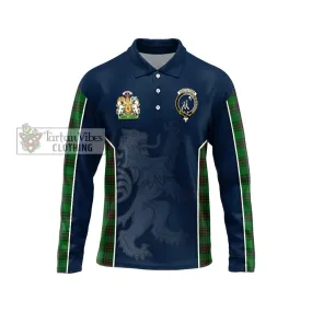 Anstruther Tartan Long Sleeve Polo Shirt with Family Crest and Lion Rampant Vibes Sport Style