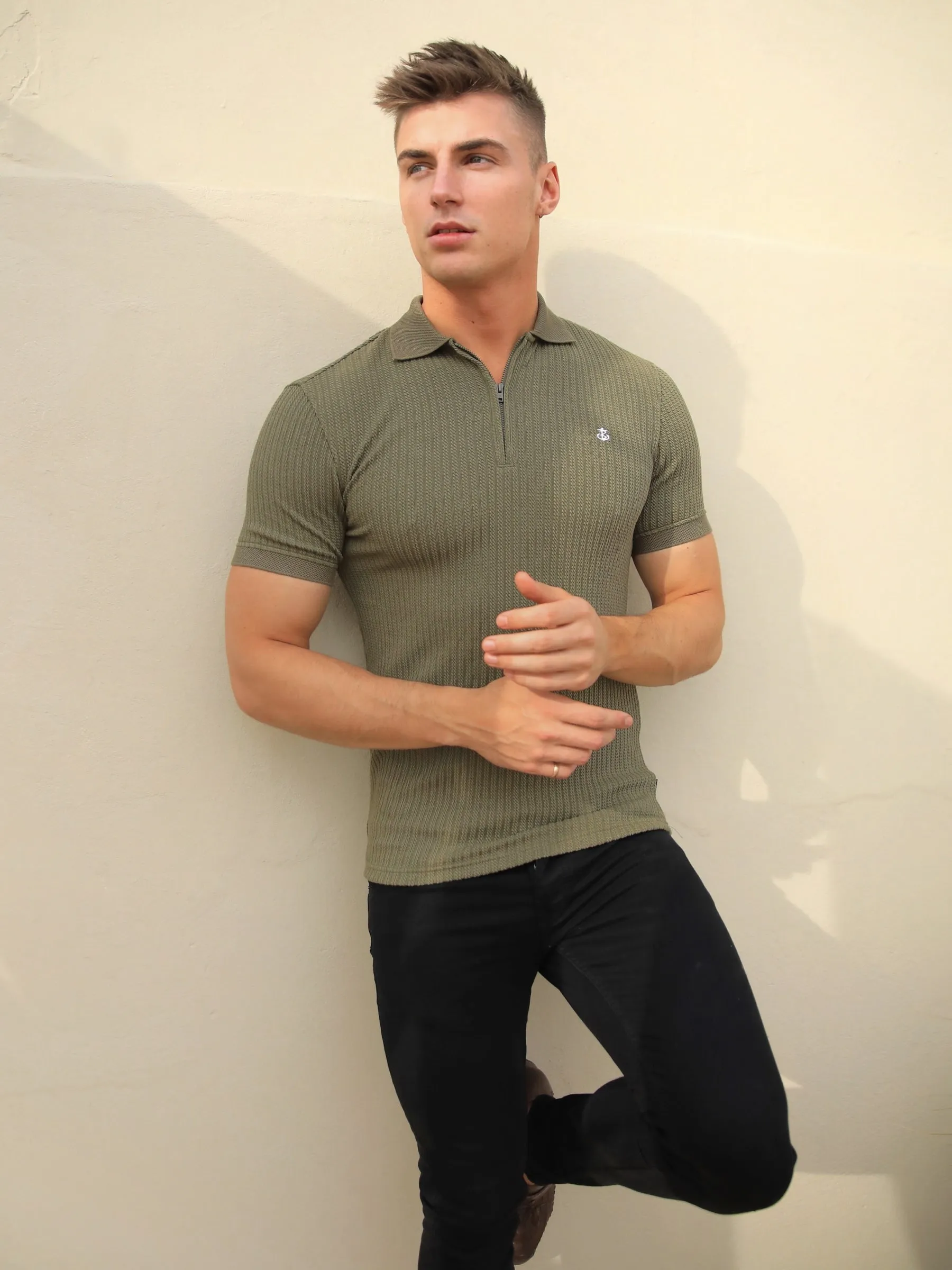 Anzi Textured Polo - Green