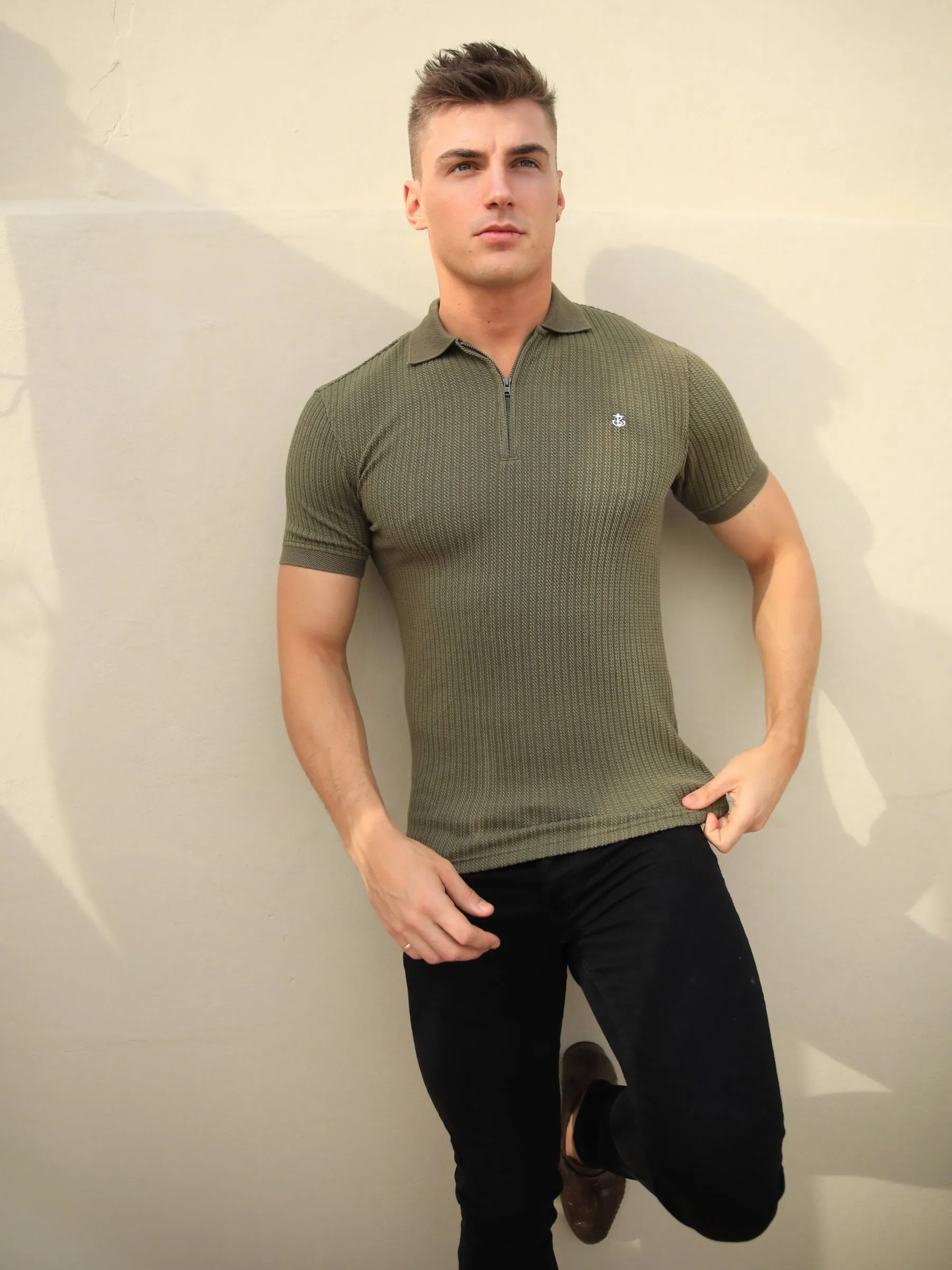 Anzi Textured Polo - Green