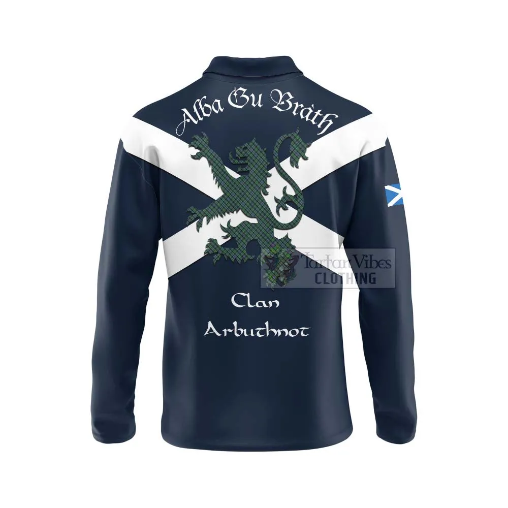 Arbuthnot Tartan Lion Rampant Long Sleeve Polo Shirt  Proudly Display Your Heritage with Alba Gu Brath and Clan Name