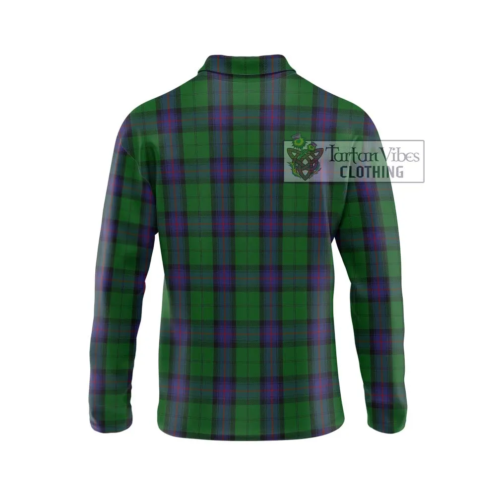 Armstrong Tartan Long Sleeve Polo Shirt with Family Crest DNA In Me Style