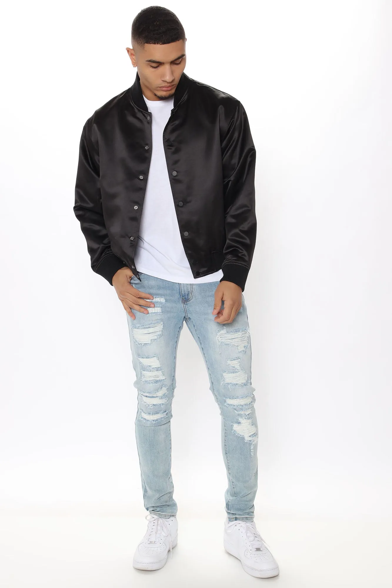 Ashton Essential Bomber Jacket - Black