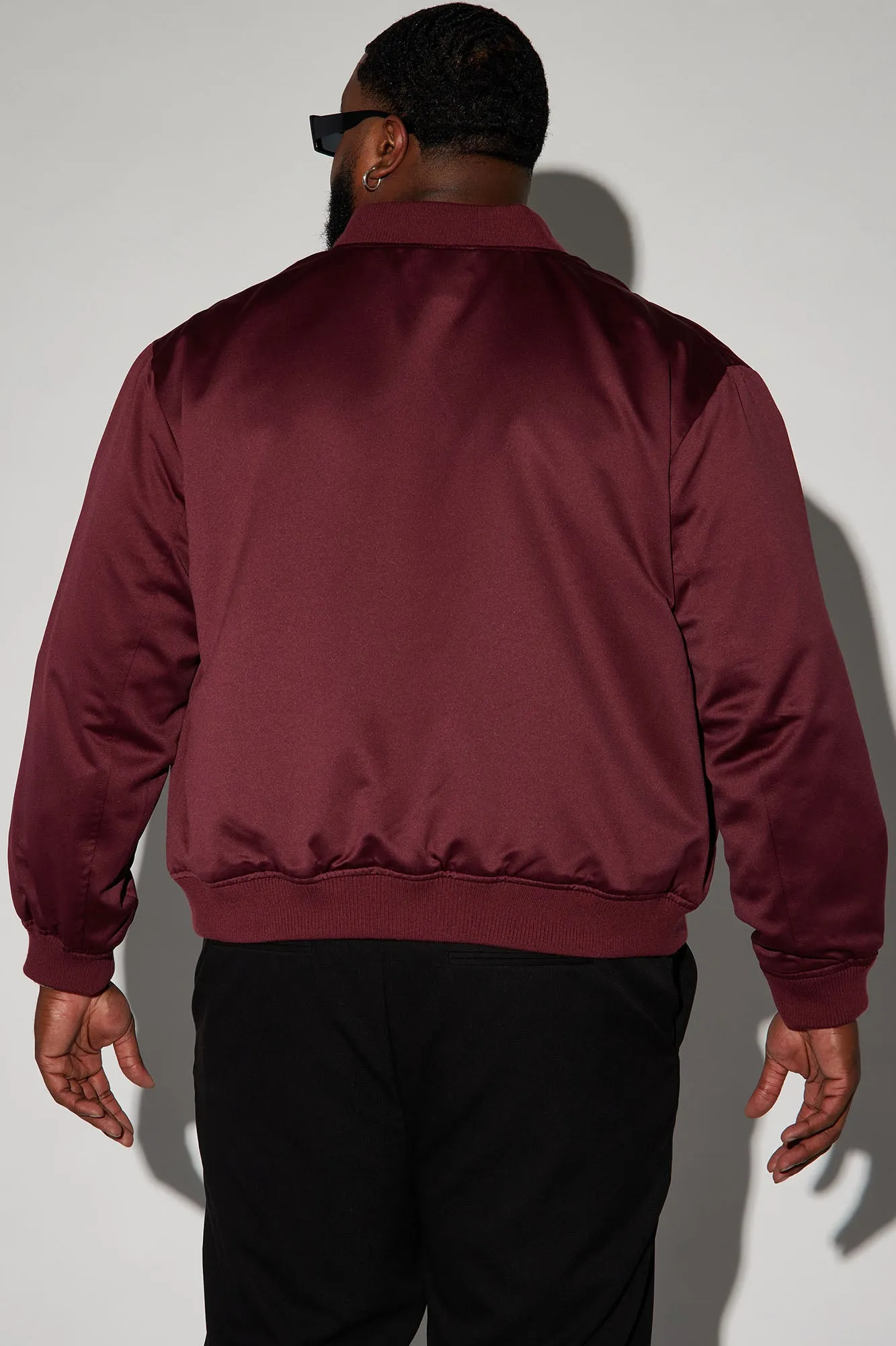 Ashton Essential Bomber Jacket - Burgundy