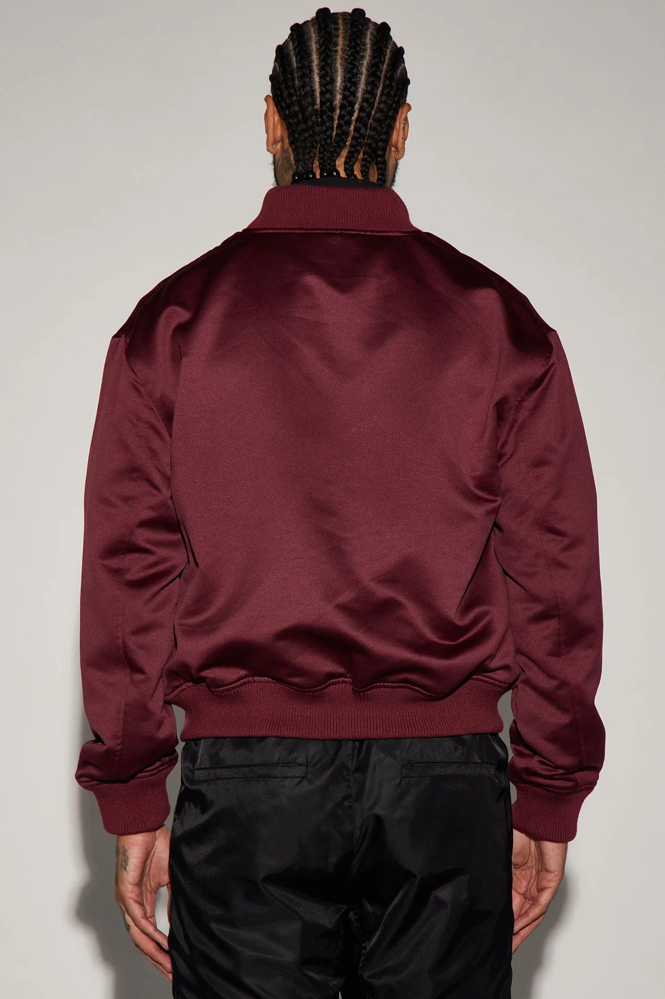 Ashton Essential Bomber Jacket - Burgundy