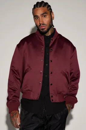 Ashton Essential Bomber Jacket - Burgundy